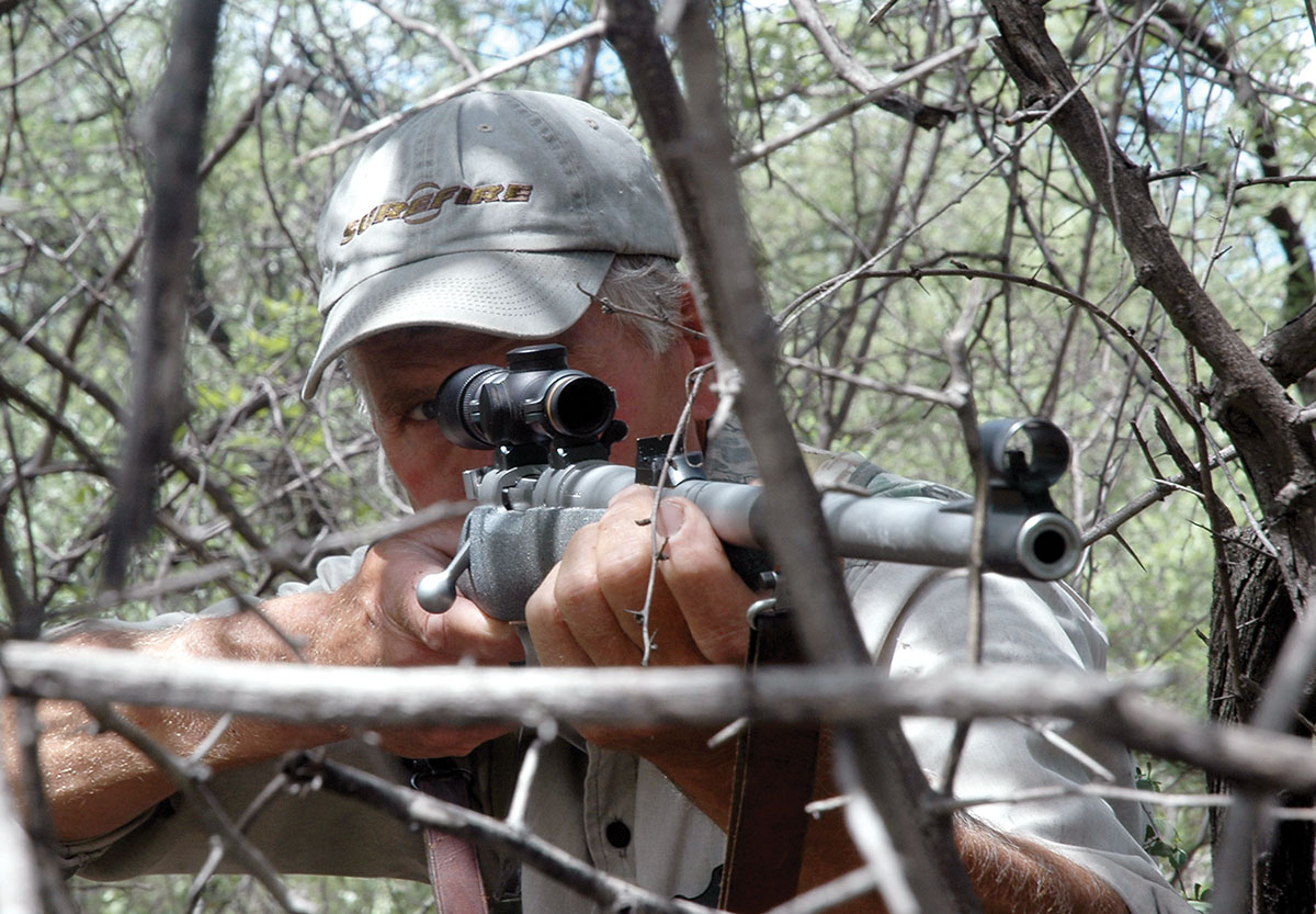 The Montana Rifle Co. rifle Wayne uses in Africa is agile, quick to cheek and points naturally.